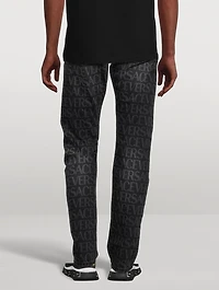 Cotton Slim-Fit Jeans Logo Print
