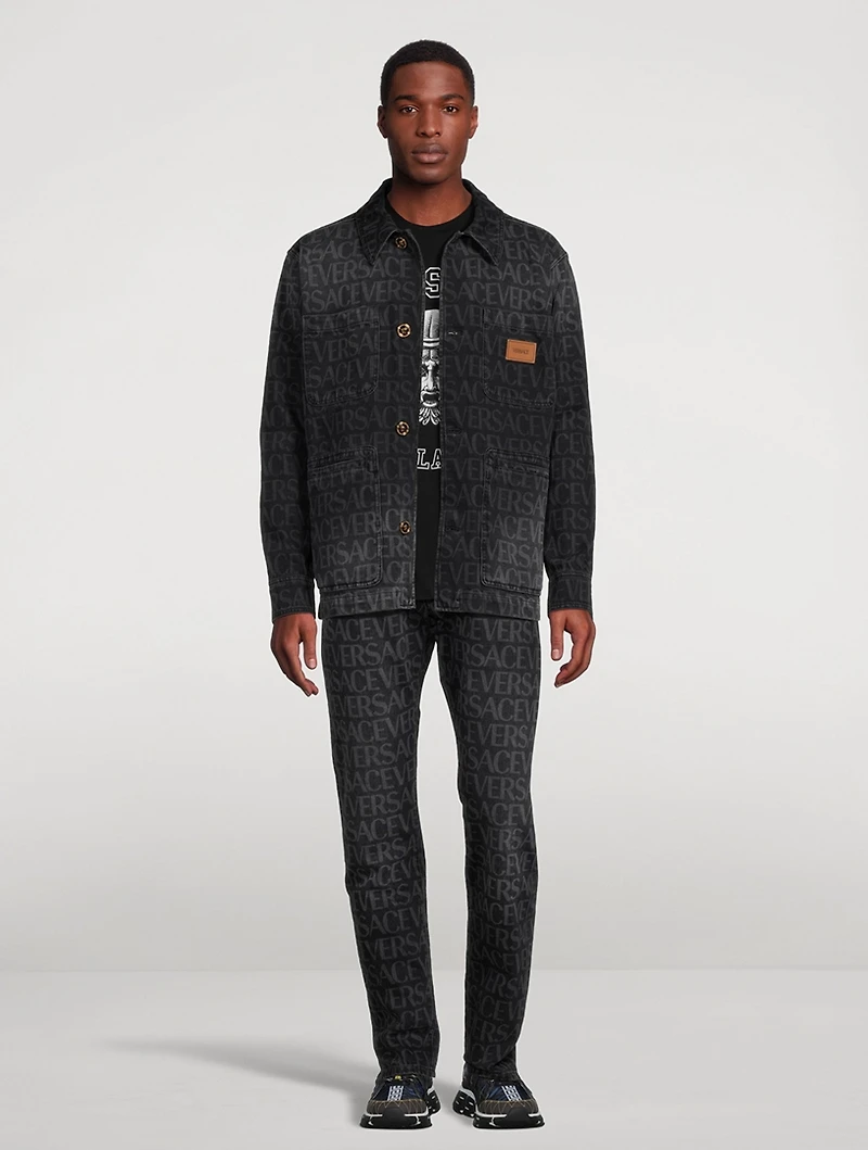 Cotton Slim-Fit Jeans Logo Print
