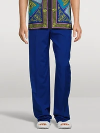 Wool And Silk Straight-Leg Pants
