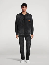 Denim Shirt Jacket Logo Print