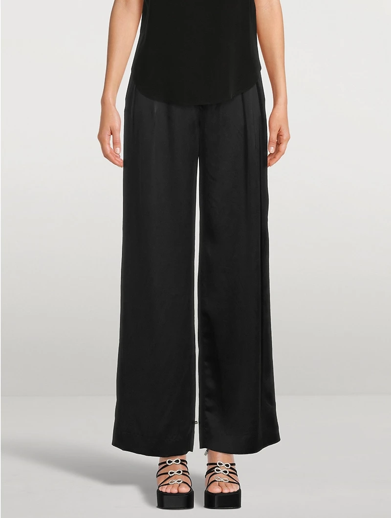 Ashlan Wide-Leg Silk Trousers