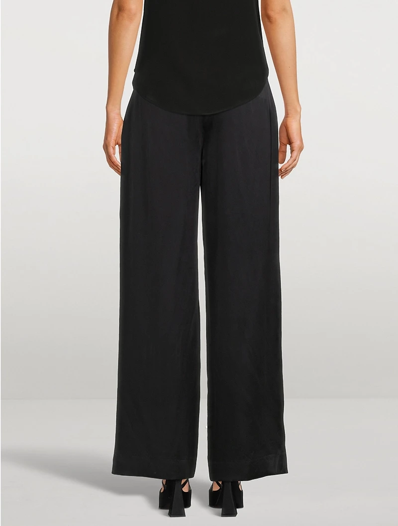 Ashlan Wide-Leg Silk Trousers
