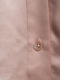 Nela Tie-Neck Silk Satin Shirt