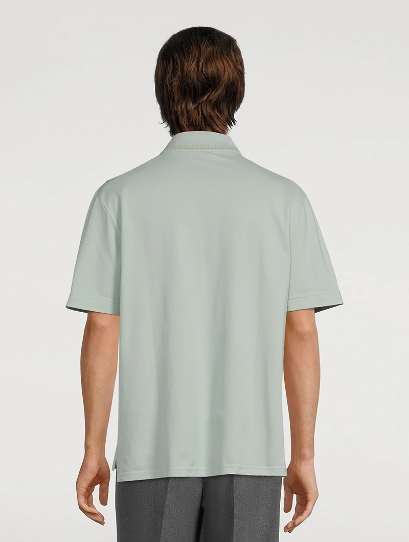 Oversized Polo Shirt With Curb Lace