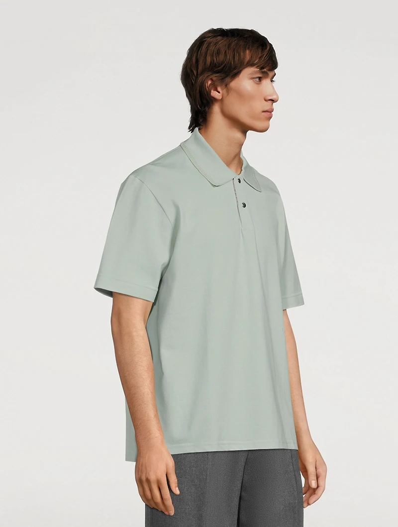 Oversized Polo Shirt With Curb Lace