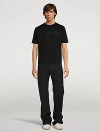 Cotton T-Shirt With Logo Embroidery