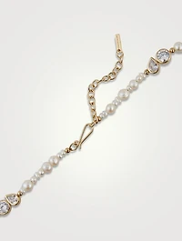Glitch Pearl And Zirconia Gold Vermeil Necklace