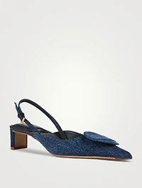 Les Duelo Denim Slingback Pumps