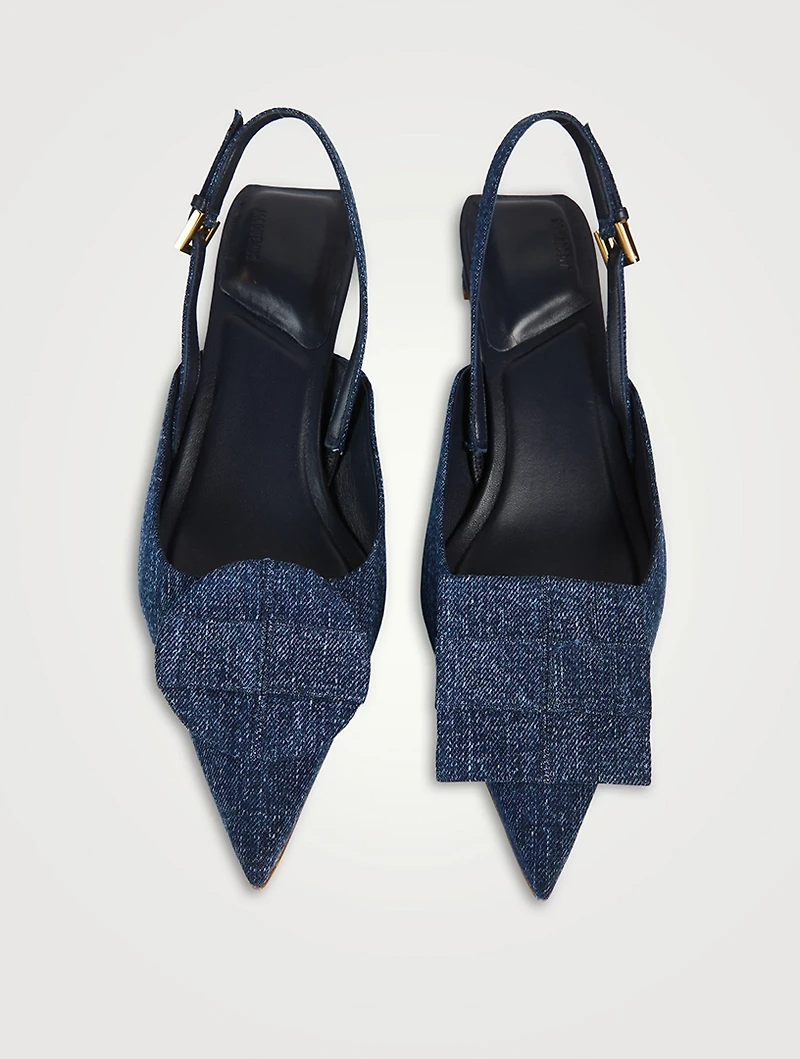Les Duelo Denim Slingback Pumps