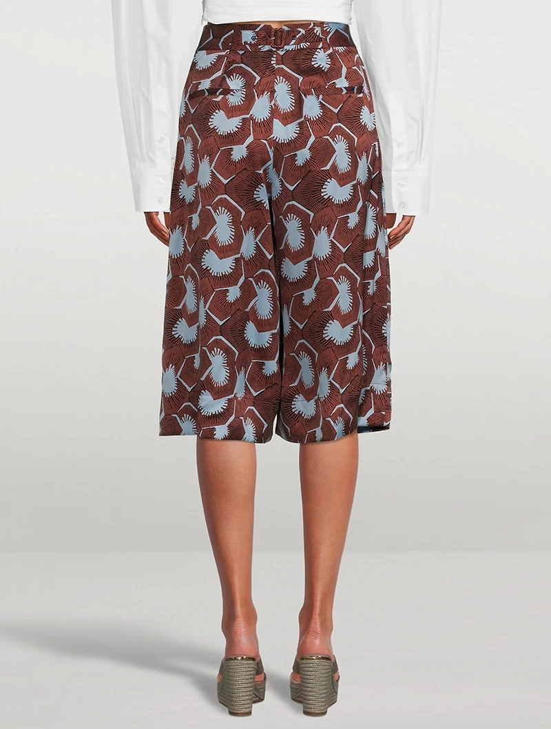 Giverny Silk Bermuda Shorts Floral Print
