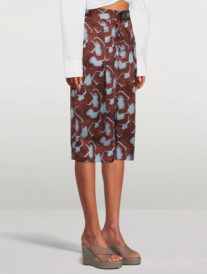Giverny Silk Bermuda Shorts Floral Print