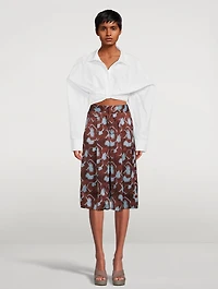 Giverny Silk Bermuda Shorts Floral Print