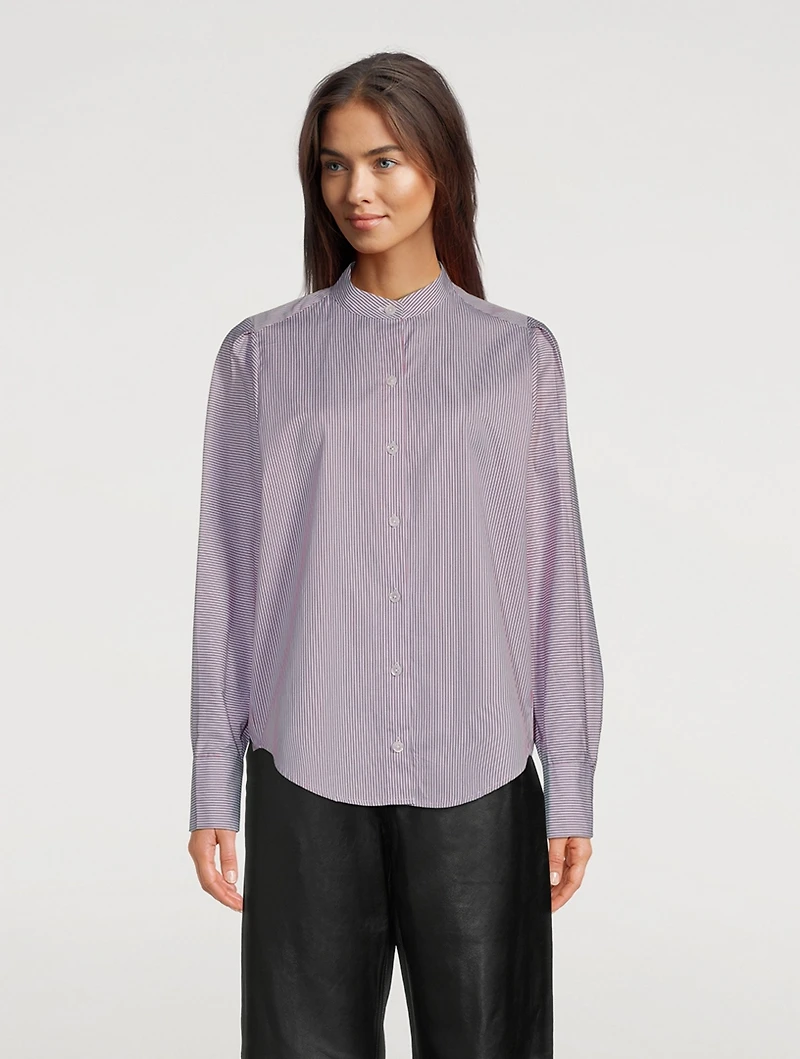 Shan Poplin Shirt Stripe Print