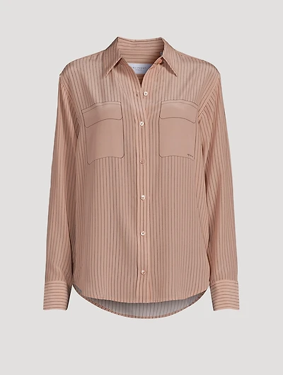 Signature Trompe-L'œil Silk Satin Shirt