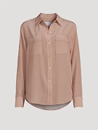 Signature Trompe-L'œil Silk Satin Shirt