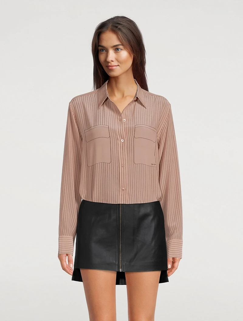 Signature Trompe-L'œil Silk Satin Shirt