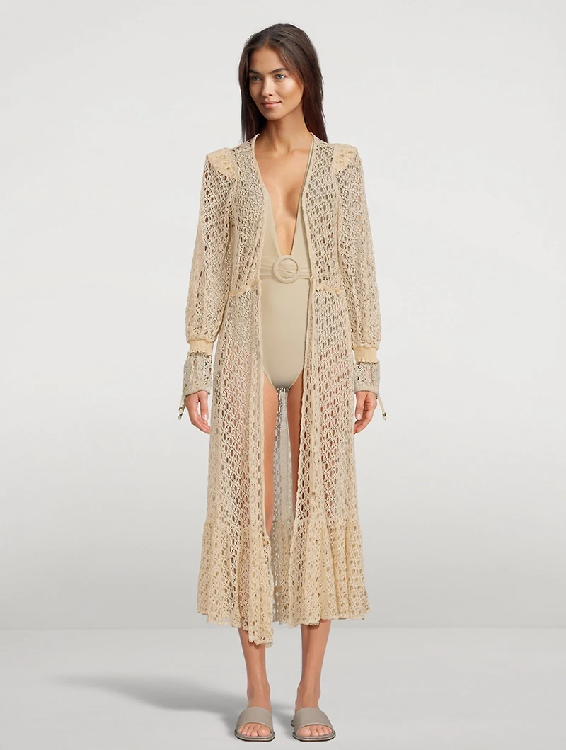 Monstera Net Beach Robe