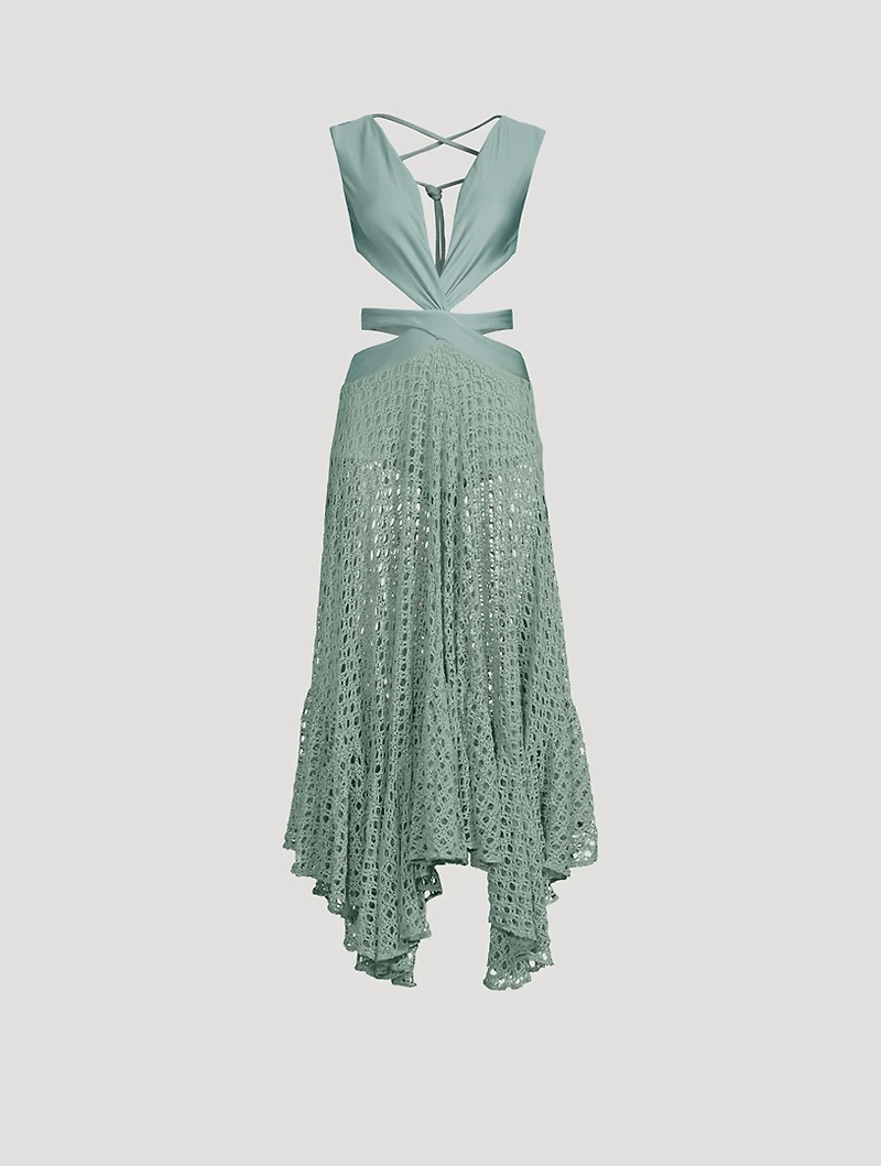 Monstera Sleeveless Cut-Out Beach Dress