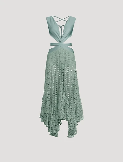 Monstera Sleeveless Cut-Out Beach Dress
