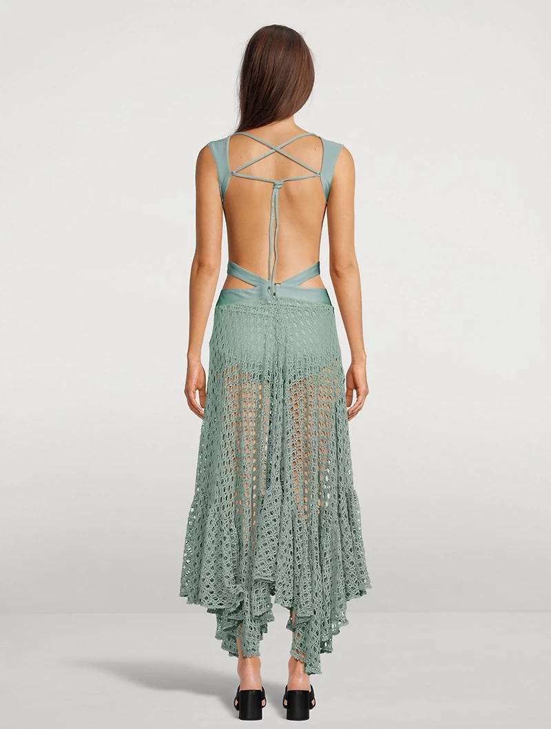 Monstera Sleeveless Cut-Out Beach Dress