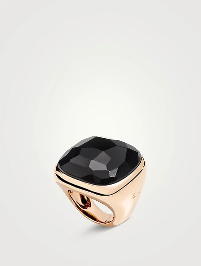 Victoria 18K Rose Gold Jet Ring