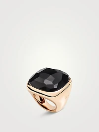 Victoria 18K Rose Gold Jet Ring