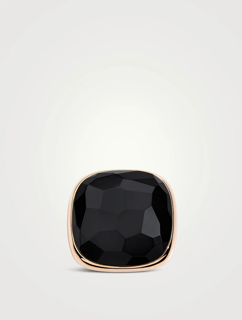 Victoria 18K Rose Gold Jet Ring