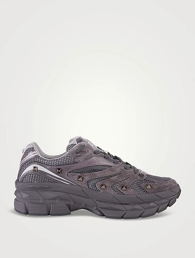 MS-2960 Leather Mixed Low-Top Sneakers