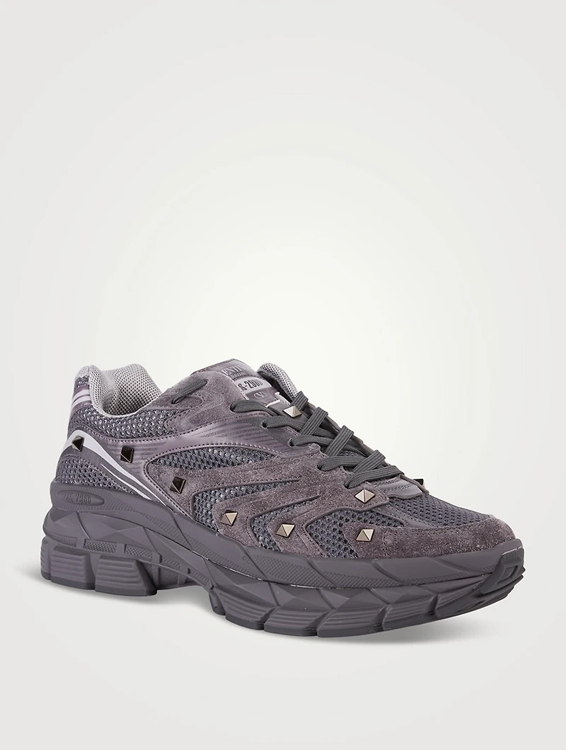 MS-2960 Leather Mixed Low-Top Sneakers