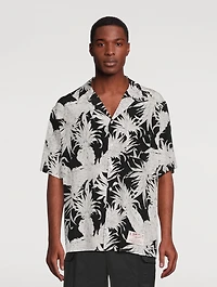 Silk Short-Sleeve Shirt Pineapple Print