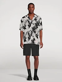 Silk Short-Sleeve Shirt Pineapple Print