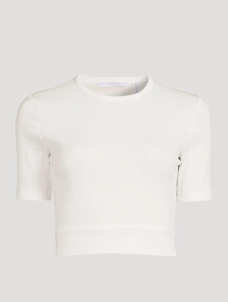Cropped Ribbed T-Shirt