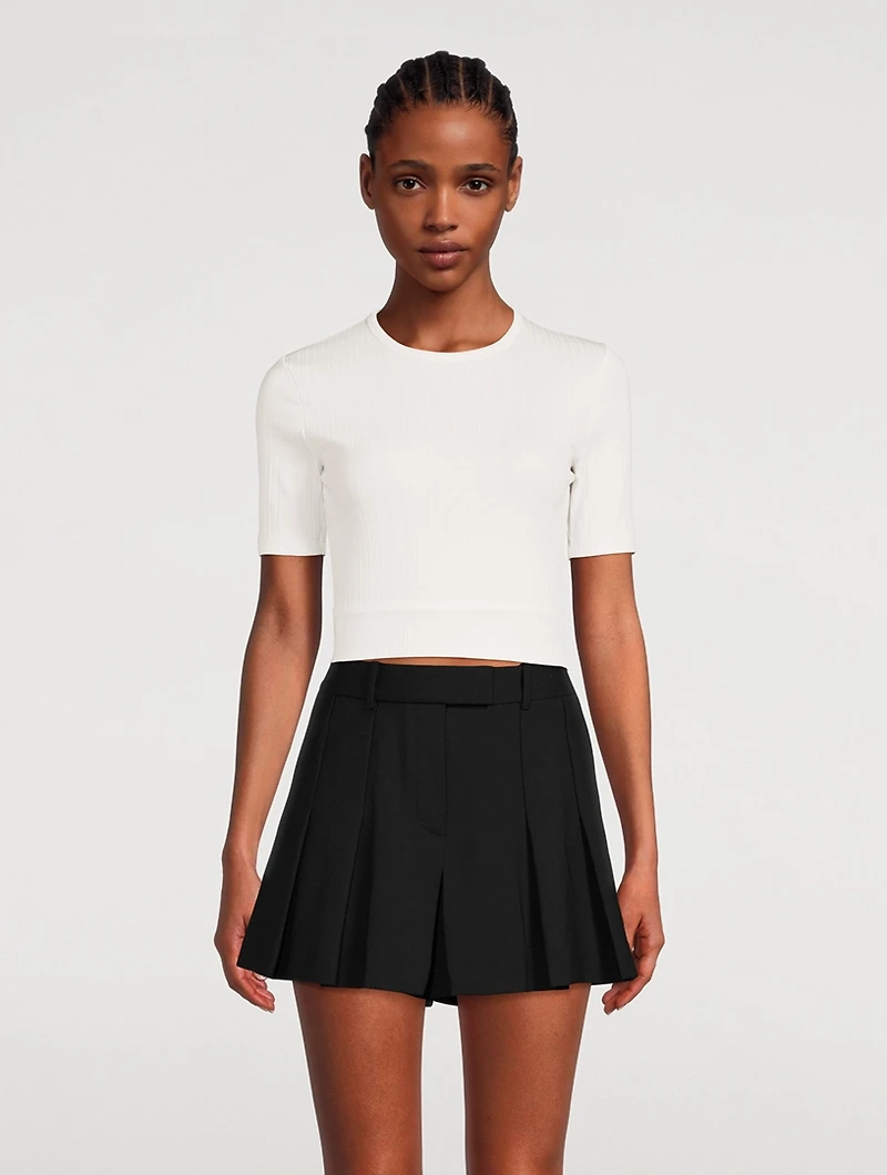 Cropped Ribbed T-Shirt