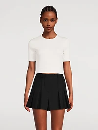 Cropped Ribbed T-Shirt