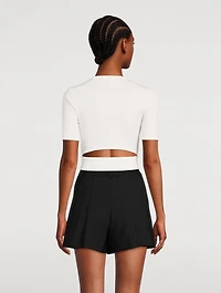 Cropped Ribbed T-Shirt