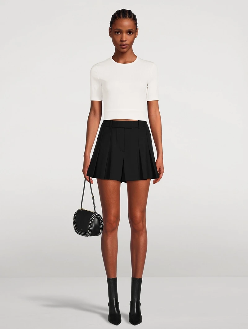Cropped Ribbed T-Shirt