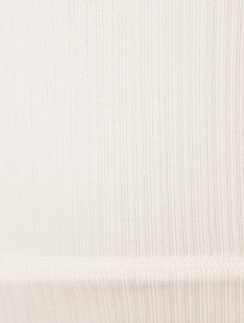 Cropped Ribbed T-Shirt