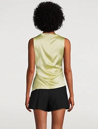 Stretch-Silk Cowlneck Top