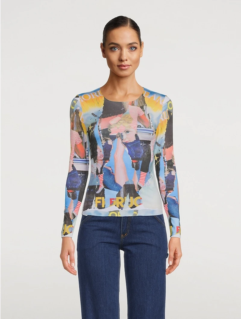 Poster Print Long Sleeve Top