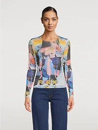 Poster Print Long Sleeve Top