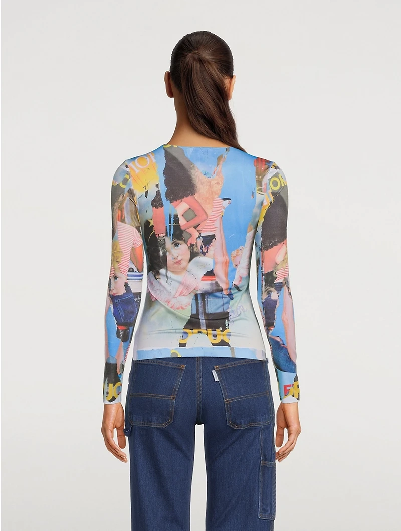 Poster Print Long Sleeve Top