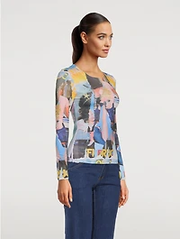 Poster Print Long Sleeve Top