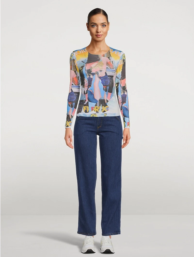 Poster Print Long Sleeve Top