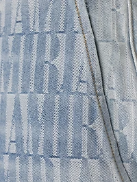 Denim Jacquard Snap Off Shorts