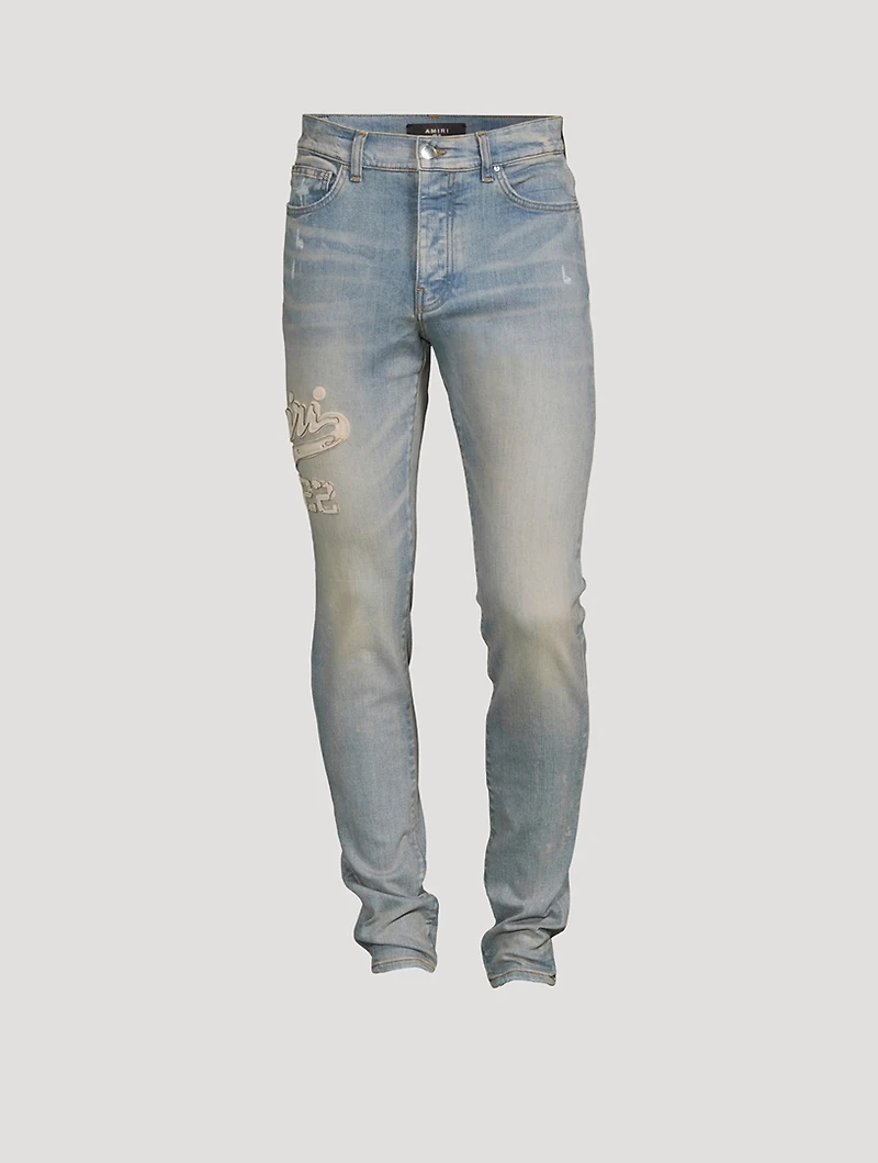 Varsity Applique Skinny Jeans