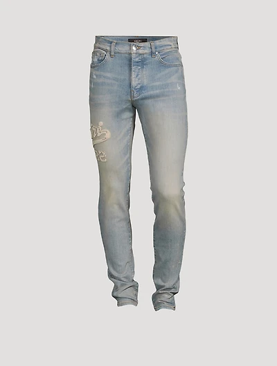 Varsity Applique Skinny Jeans