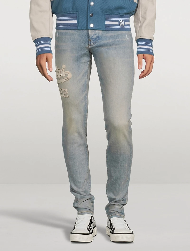Varsity Applique Skinny Jeans