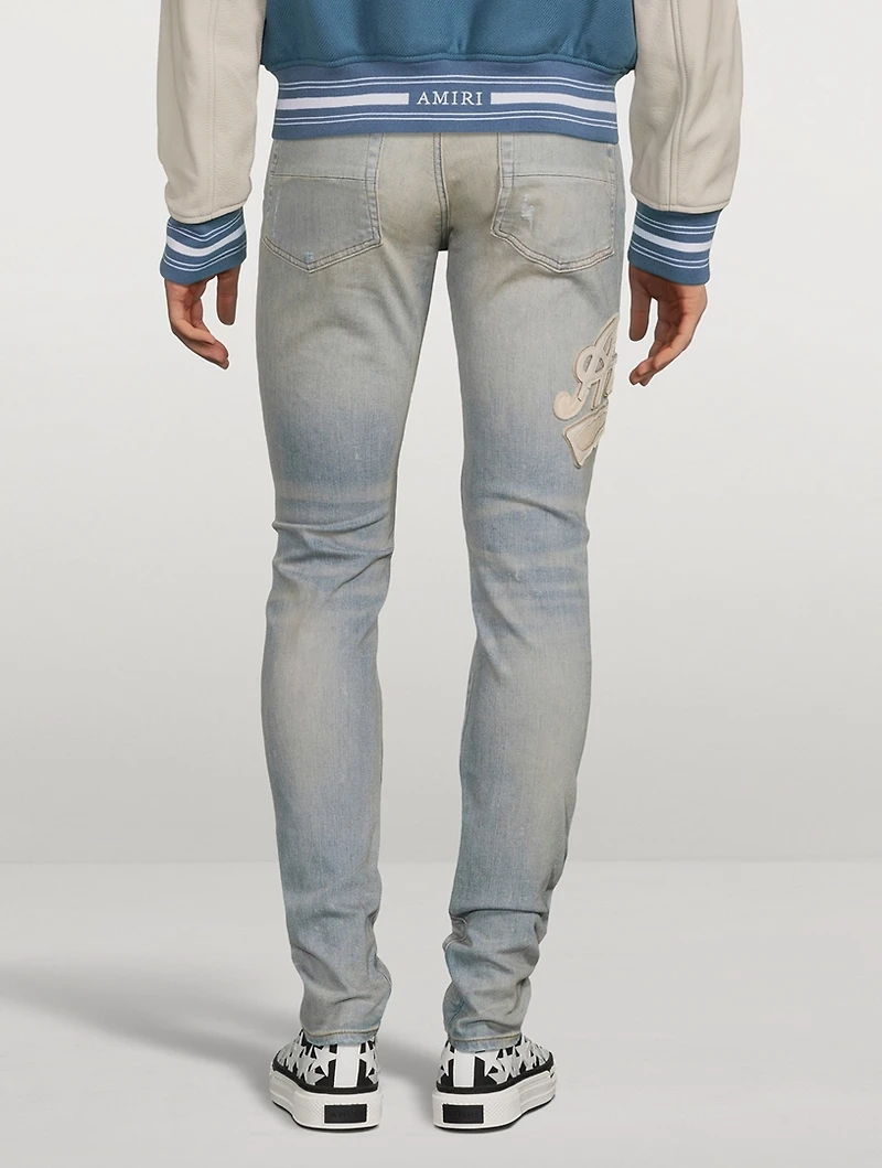 Varsity Applique Skinny Jeans