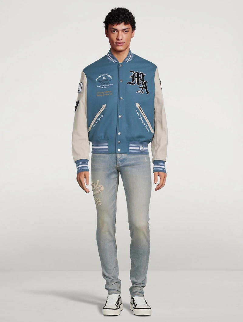 Varsity Applique Skinny Jeans