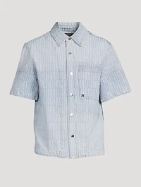Denim Jacquard Short-Sleeve Shirt